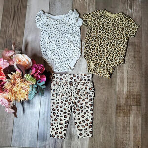 3-6 Months Baby Girl Animal Print Clothing Bundle NWOT